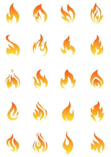红色燃烧火焰装饰图标矢量元素