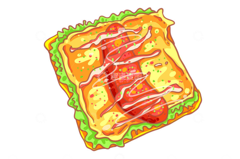 源文件下载【趣麦麦图】美味的土司热狗