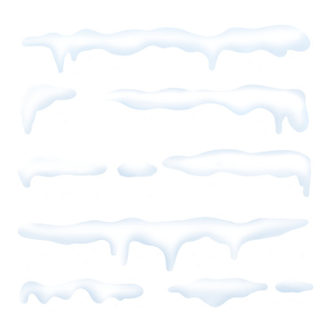 白色唯美冬天圣诞节下雪积雪雪花插画元素