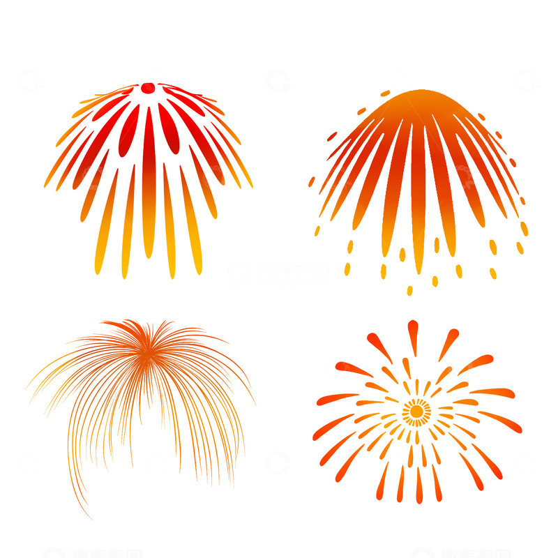 源文件下载【趣麦麦图】春节 红色 节日 喜庆 烟花 元素