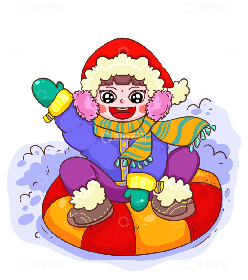 源文件下载【趣麦麦图】冰天雪地理滑雪