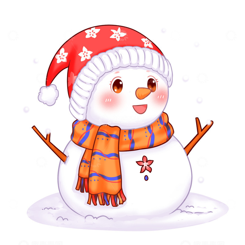 源文件下载【趣麦麦图】冬至海报背景元素可爱的雪人