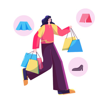 简约扁平购物促销