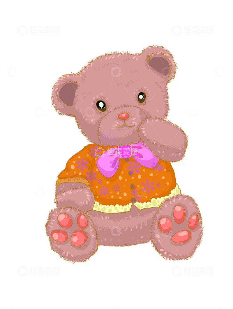 源文件下载【趣麦麦图】可爱棕色小熊