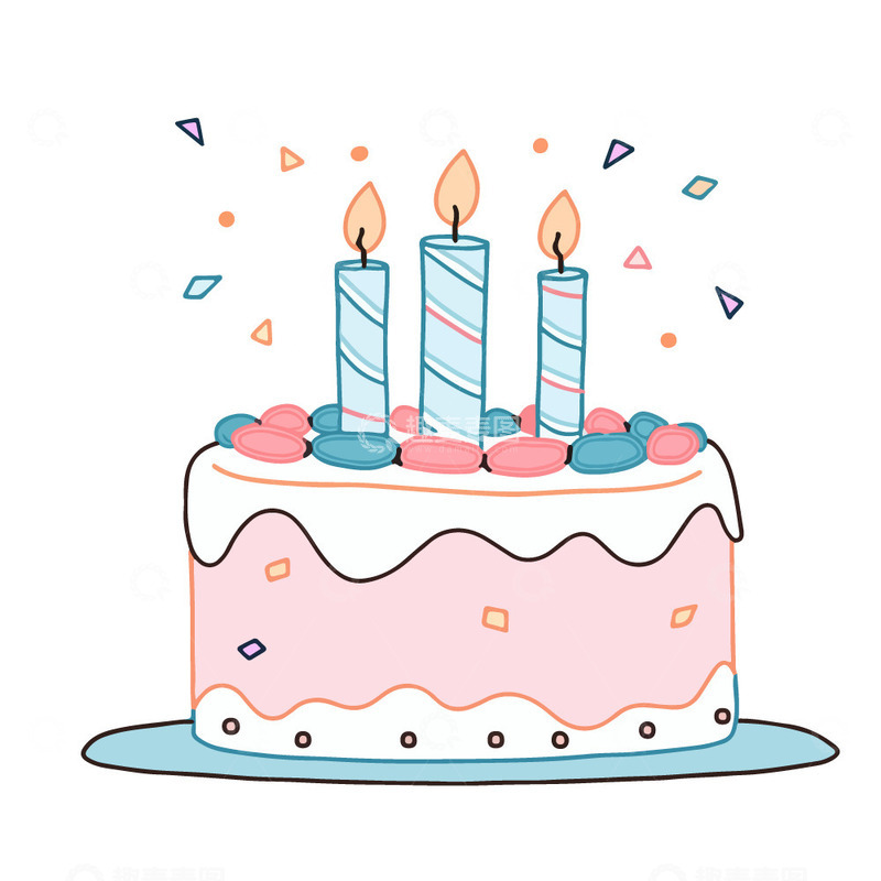 源文件下载【趣麦麦图】可爱的生日蛋糕
