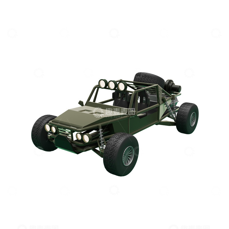 源文件下载【趣麦麦图】3D立体迷彩装甲山地越野汽车模型