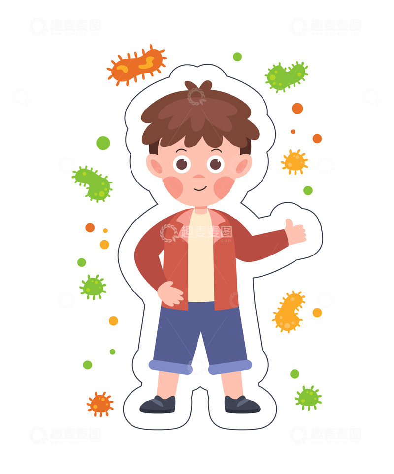 源文件下载【趣麦麦图】-卡通简约防护细菌入侵