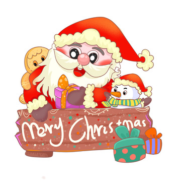 可爱的雪人姜饼人