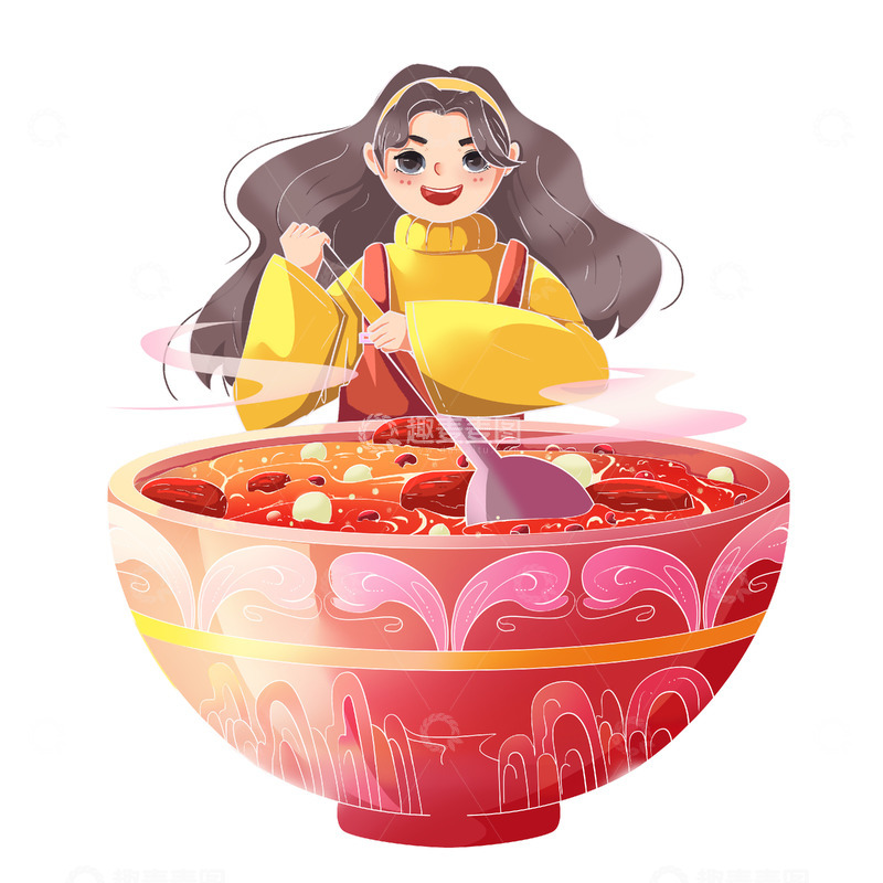 源文件下载【趣麦麦图】国潮节日做腊八粥