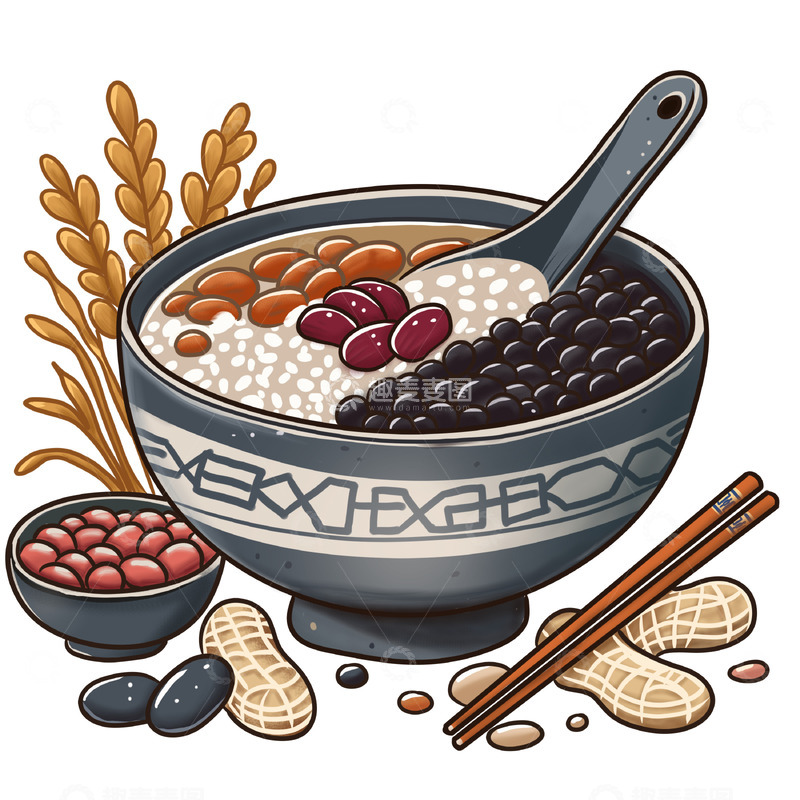 源文件下载【趣麦麦图】腊八粥卡通手绘素材