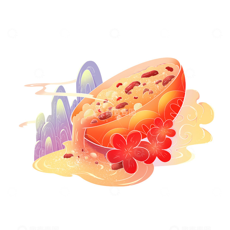 源文件下载【趣麦麦图】美食国潮腊八粥