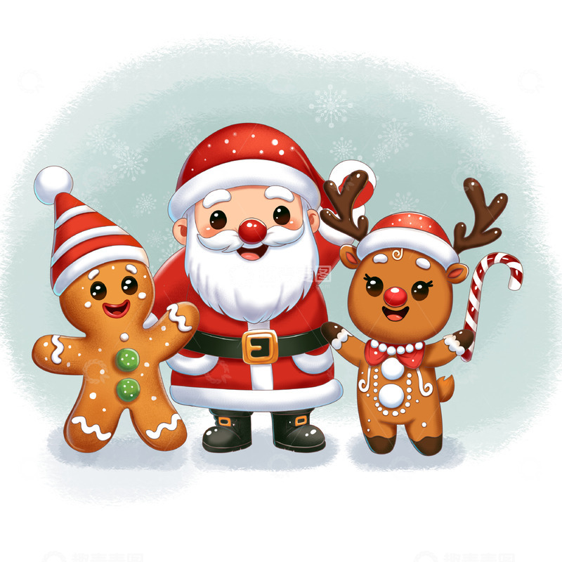 源文件下载【趣麦麦图】圣诞老人和小伙伴们