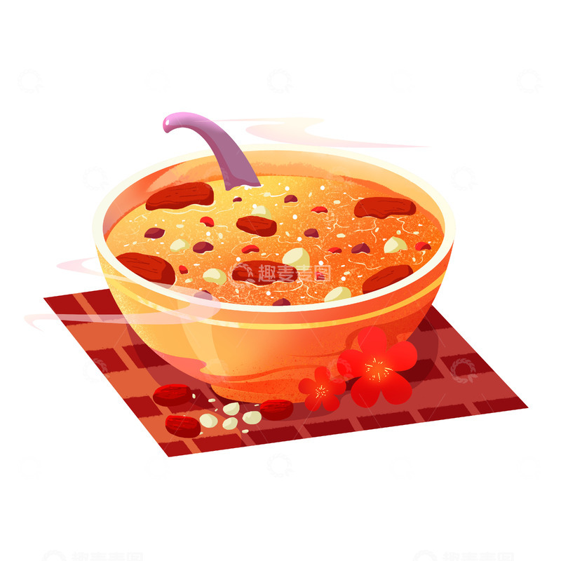 源文件下载【趣麦麦图】国潮腊八节腊八粥美食