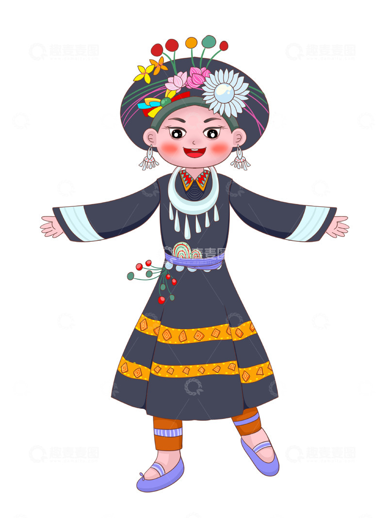 源文件下载【趣麦麦图】少数民族阿昌族