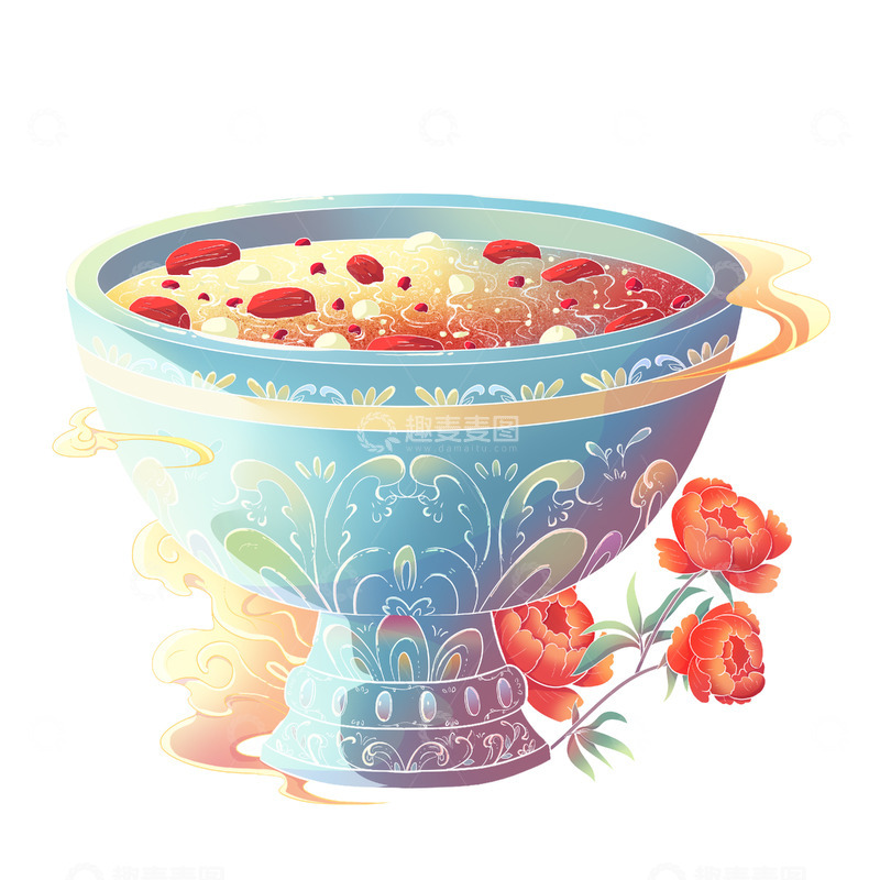 源文件下载【趣麦麦图】国潮美食腊八节腊八粥