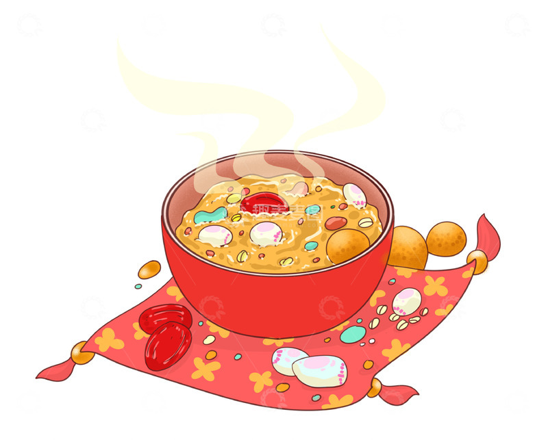 源文件下载【趣麦麦图】红枣腊八粥节日