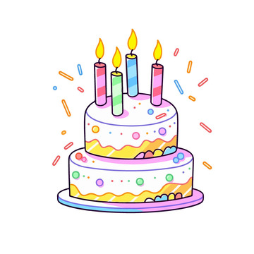 卡通生日蛋糕插画