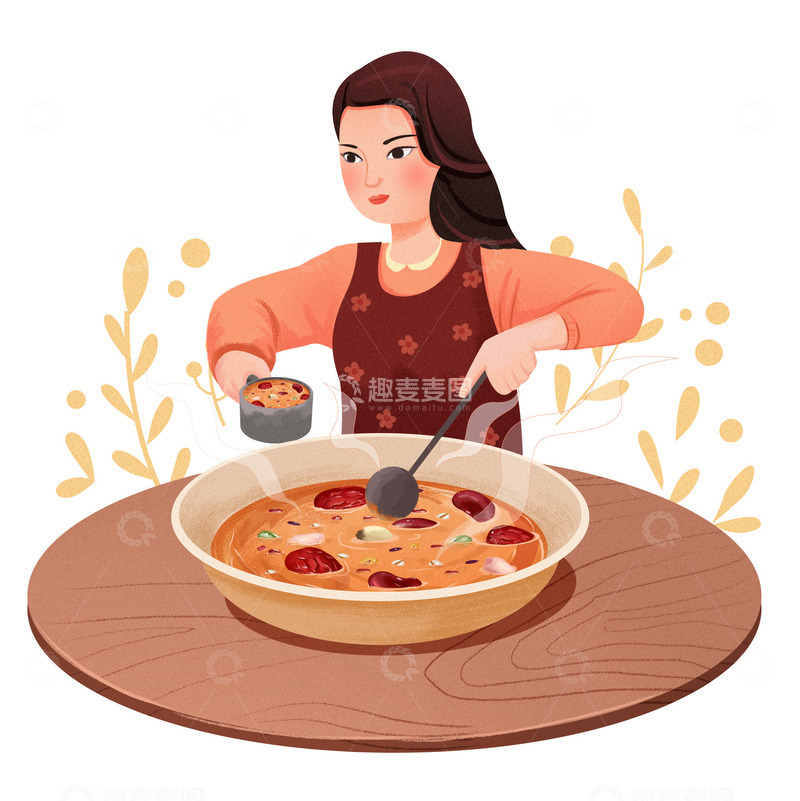 源文件下载【趣麦麦图】腊八节煮腊八粥