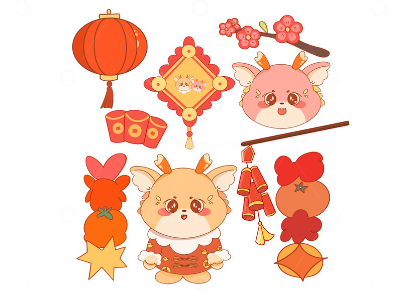 卡通新年龙元素