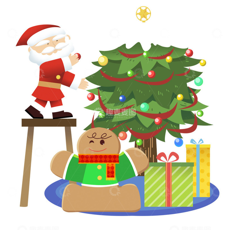 源文件下载【趣麦麦图】圣诞的惊喜派对