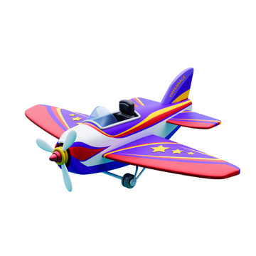 3D交通工具Q版卡通航空飞机模型