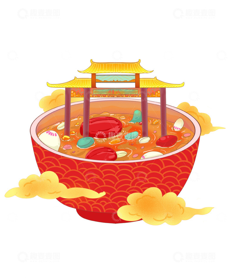 源文件下载【趣麦麦图】腊八节节日腊八粥