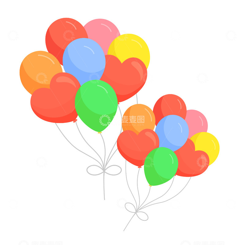源文件下载【趣麦麦图】卡通气球插画