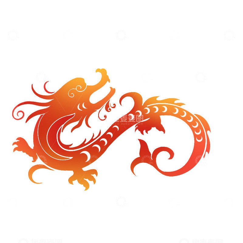 源文件下载【趣麦麦图】剪影龙春节喜庆剪影龙窗花新年