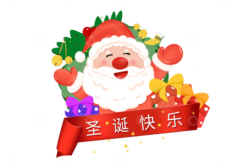 源文件下载【趣麦麦图】卡通可爱圣诞节老人头像插画