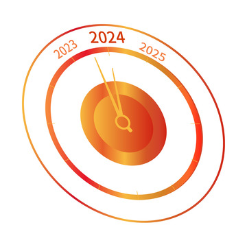 2024元旦新年倒数时钟png