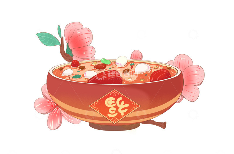 源文件下载【趣麦麦图】桃花美味腊八粥