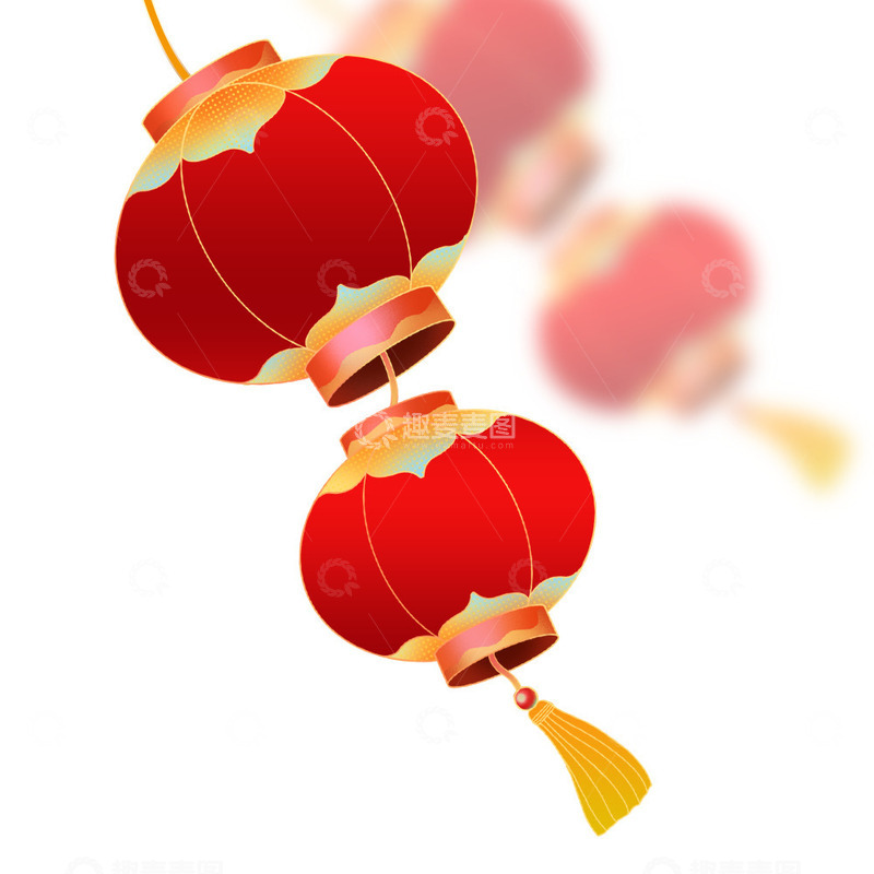源文件下载【趣麦麦图】2024龙年灯笼元素