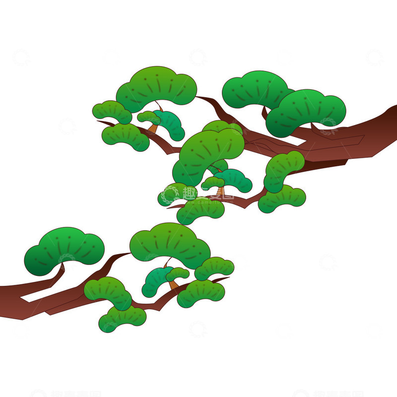 源文件下载【趣麦麦图】手绘树木松树插画元素