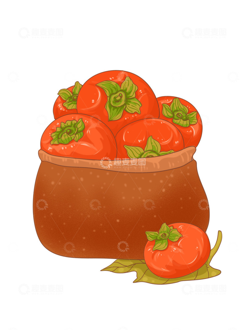 源文件下载【趣麦麦图】冬日里美味的柿子