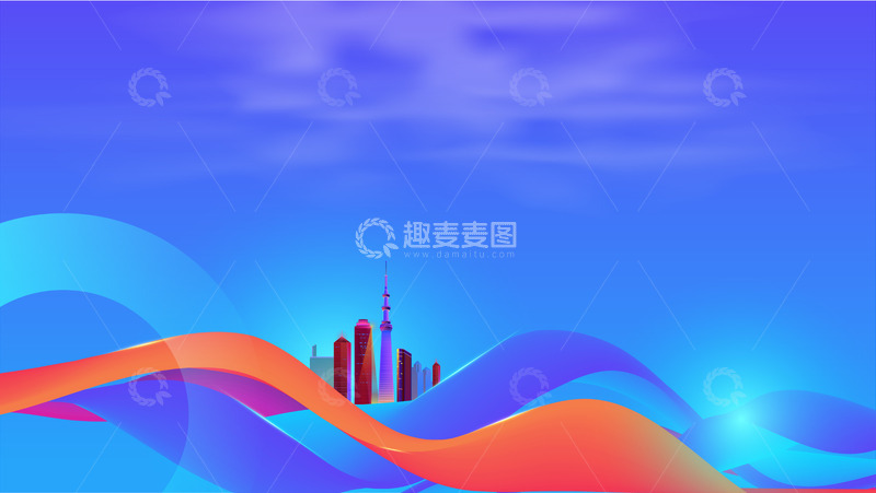 源文件下载【趣麦麦图】2024年会峰会蓝色会议背景