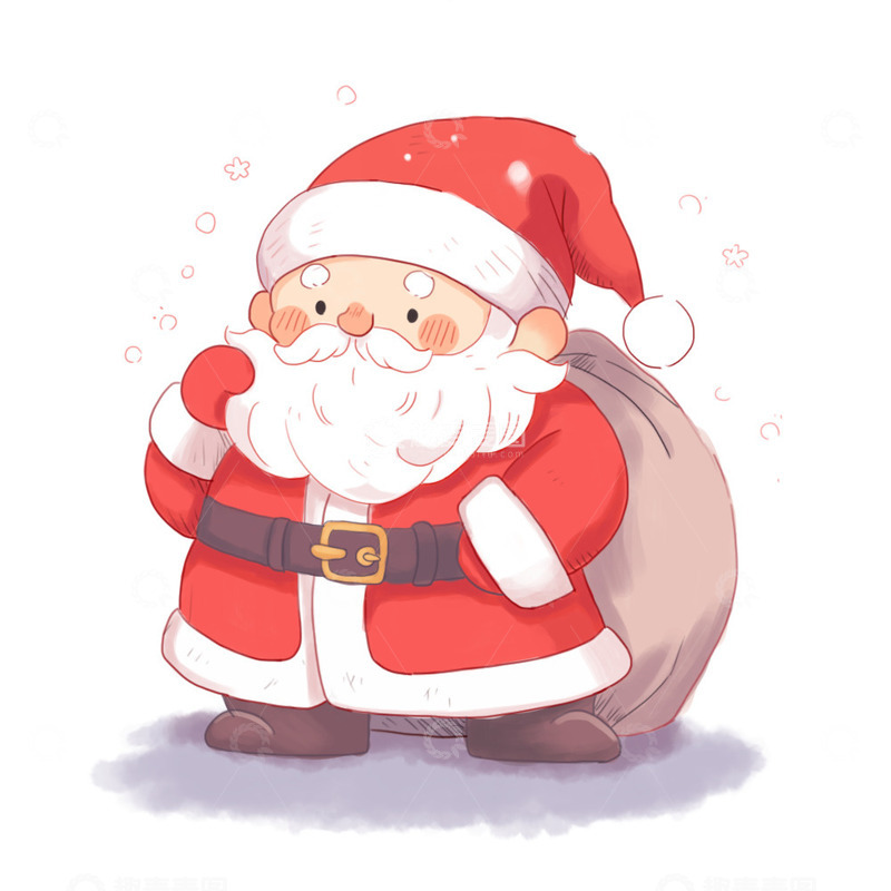 源文件下载【趣麦麦图】圣诞节平安夜卡通手绘圣诞老人