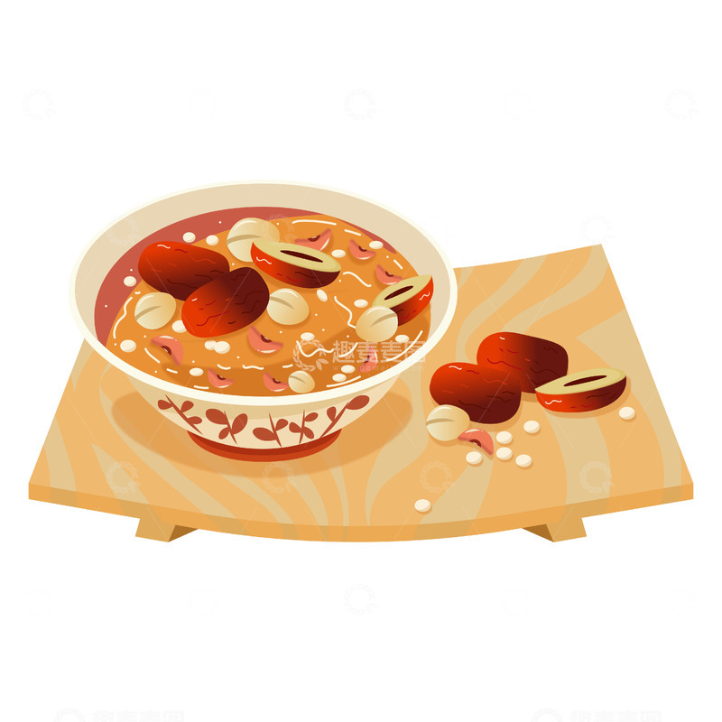 源文件下载【趣麦麦图】木托盘腊八粥腊八节节日饮食