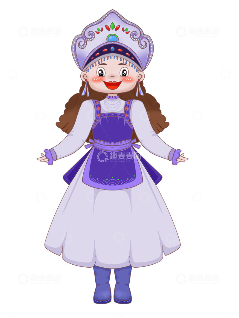 源文件下载【趣麦麦图】可爱的俄罗斯族女孩