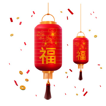 中国风灯笼节日元素3D模型