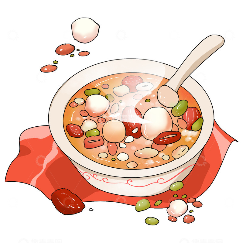 源文件下载【趣麦麦图】腊八粥元素插画