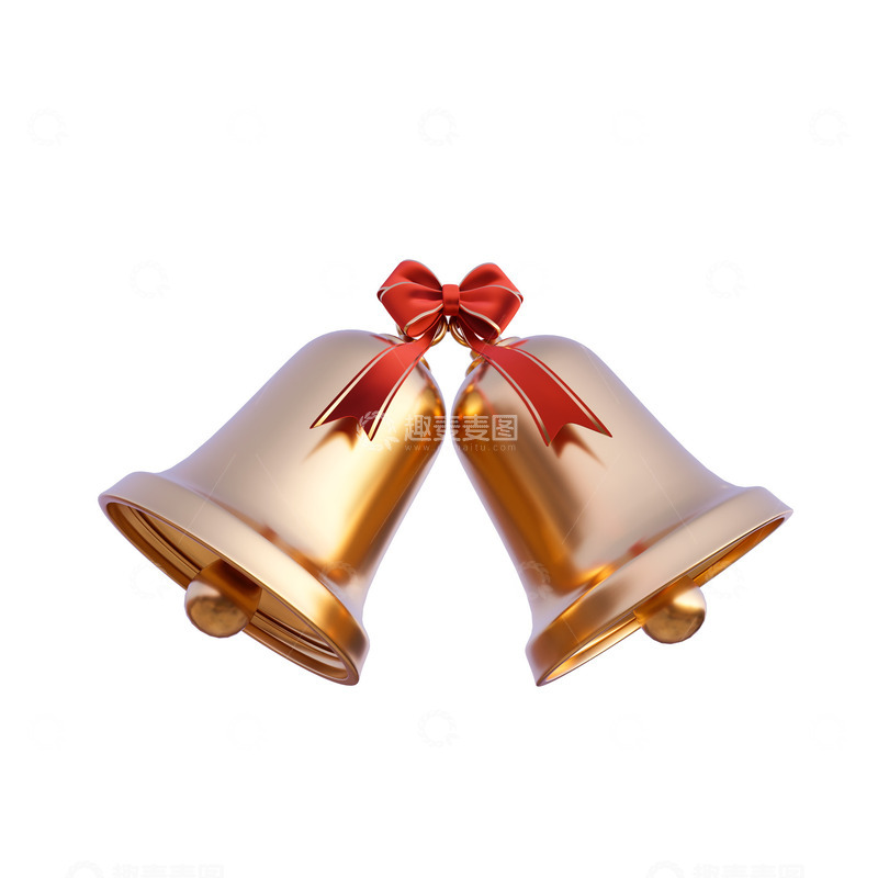 源文件下载【趣麦麦图】3D立体铃铛节日装饰元素