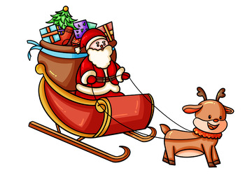 雪橇车麋鹿圣诞