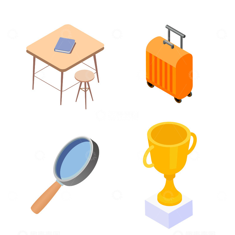 源文件下载【趣麦麦图】2.5d生活小元素