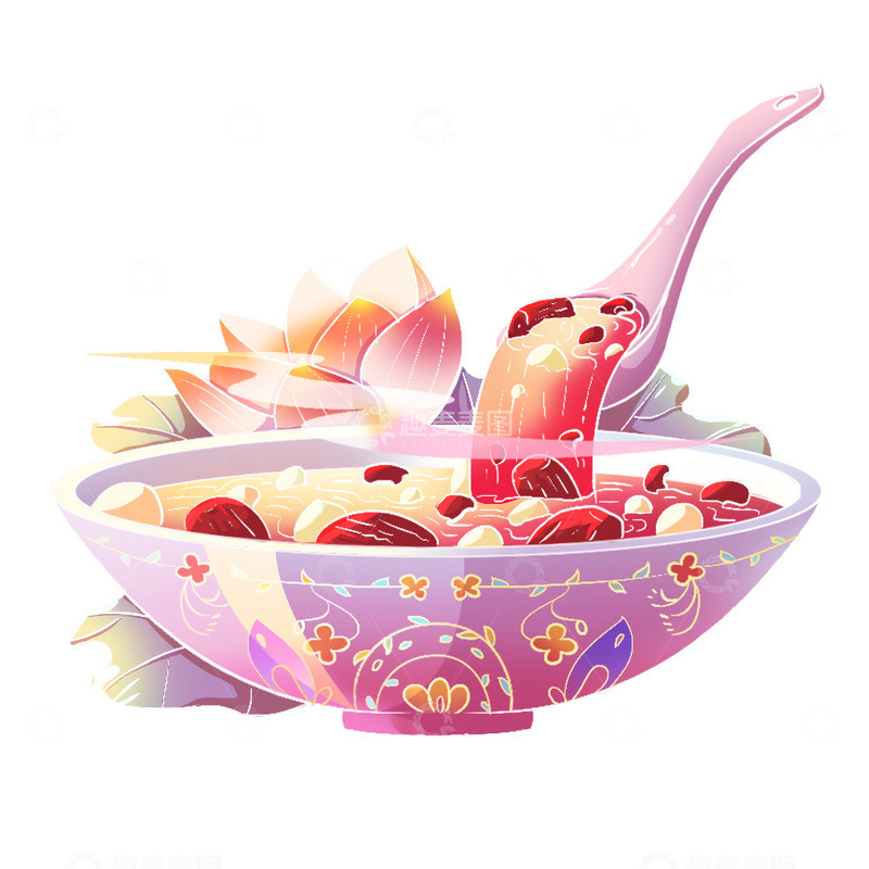 源文件下载【趣麦麦图】国潮渐变美食腊八粥