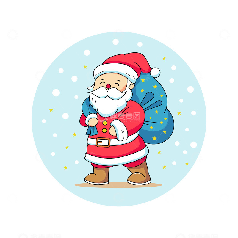 源文件下载【趣麦麦图】圣诞老人插画