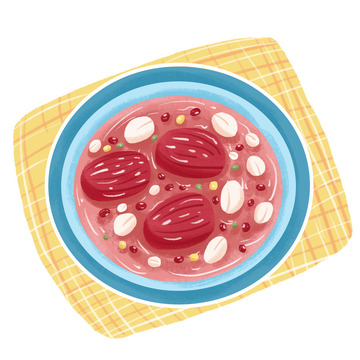 红豆红枣绿豆黄豆腊八粥元素