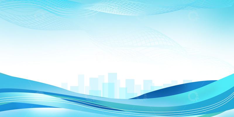 源文件下载【趣麦麦图】蓝色科技感城市建筑波浪线渐变线条背景