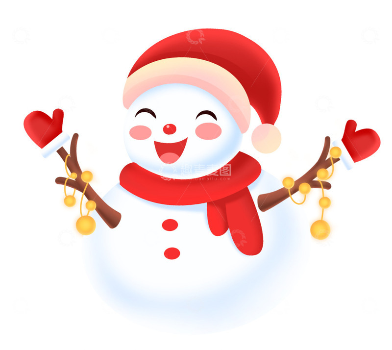 源文件下载【趣麦麦图】立体感冬季冬天节日装饰雪人