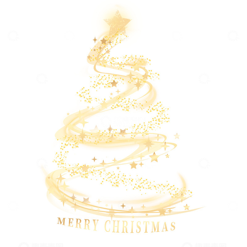 源文件下载【趣麦麦图】金色浪漫圣诞节圣诞树线条纹理装饰元素