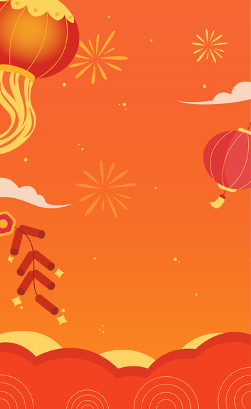 红色大气简约新年背景